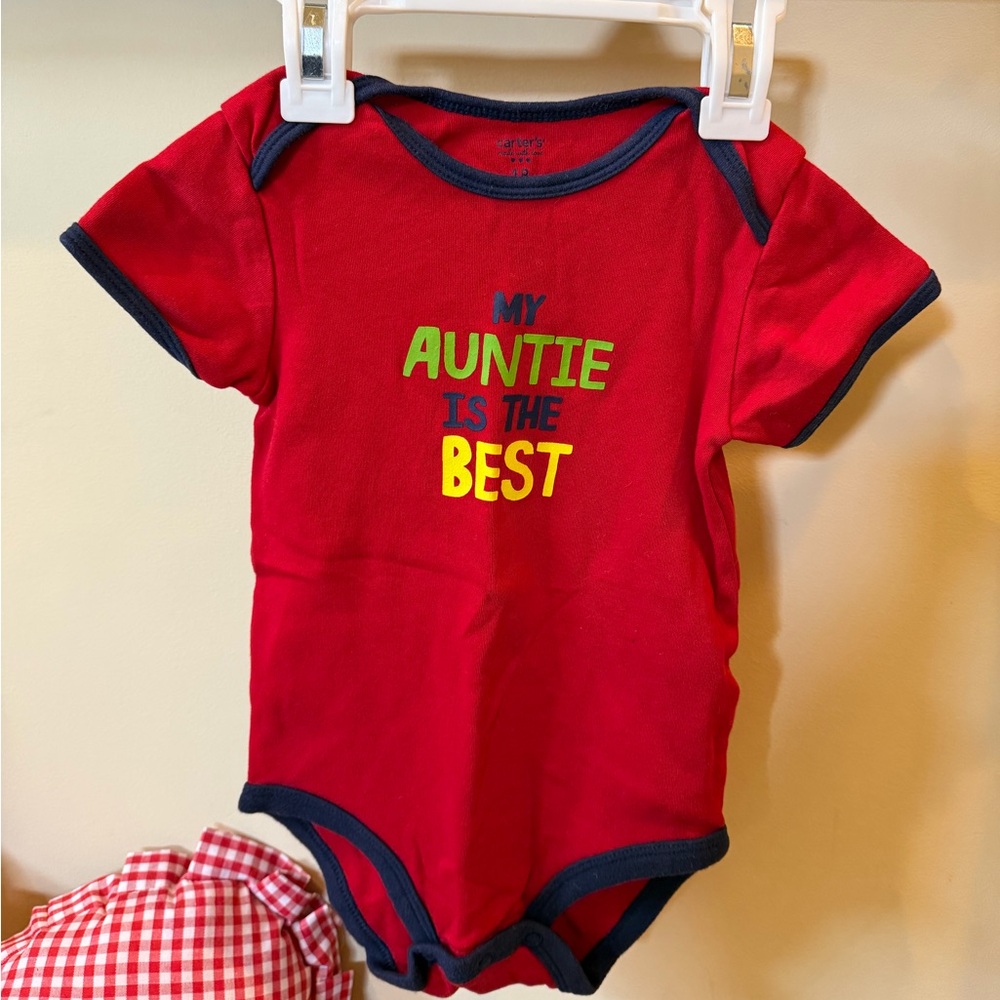 Carter's Baby Boys One Piece Bodysuit Romper AUNTIE IS THE BEST
